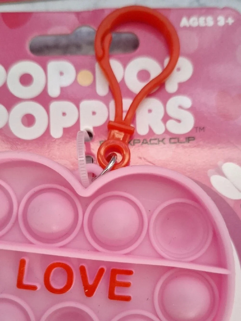 Heart Keychain Fidget Toy - Pink & Mint